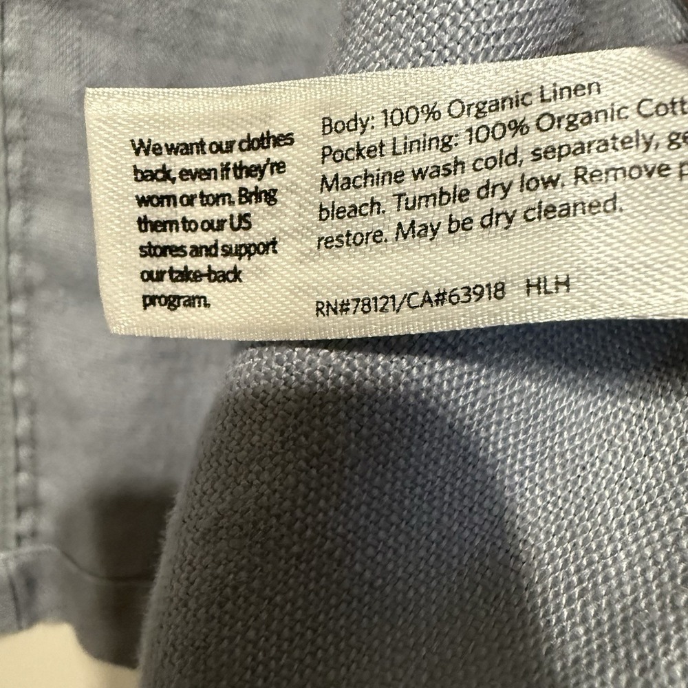 Eileen Fisher Lt. Blue Organic Linen Draped Open Front Jacket~S/P NWT - Picture 5 of 6